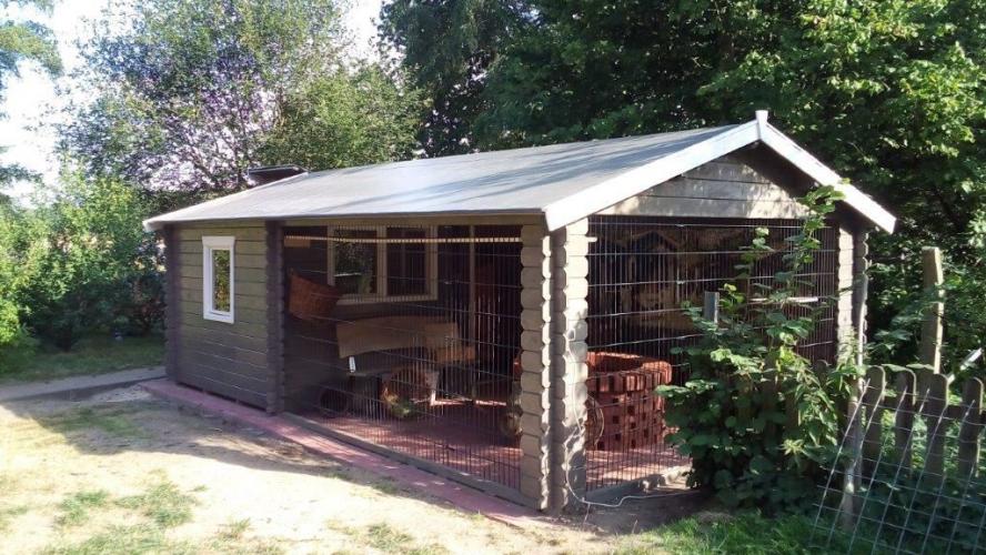 Seitenansicht Saloon Blockhaus